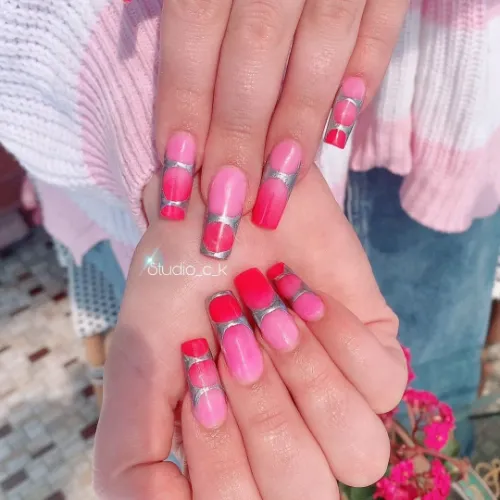 All Shades of Pink Nail Art