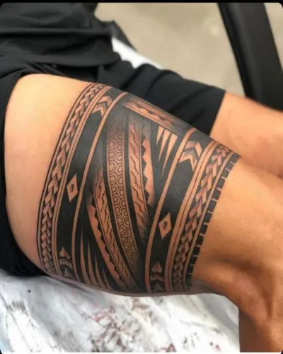 Thigh Sleeve Tattoo For Men