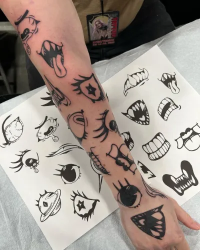 Bizarre Half Sleeve Female Tattoo Idea
