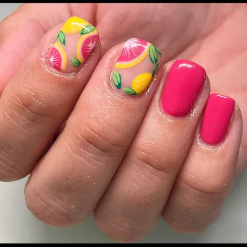 Bright Fruit Punch Summer Nails