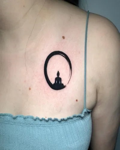 Calm Buddha Small Chest Tattoo