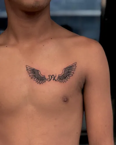 Classic Wings Chest Tattoo Ideas