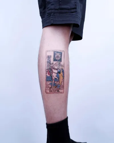Side Leg Tattoo Design