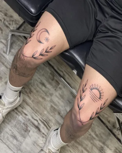 Dusk & Dawn Tattoo For Thighs
