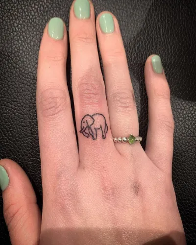 Elephant Middle Finger Tattoo
