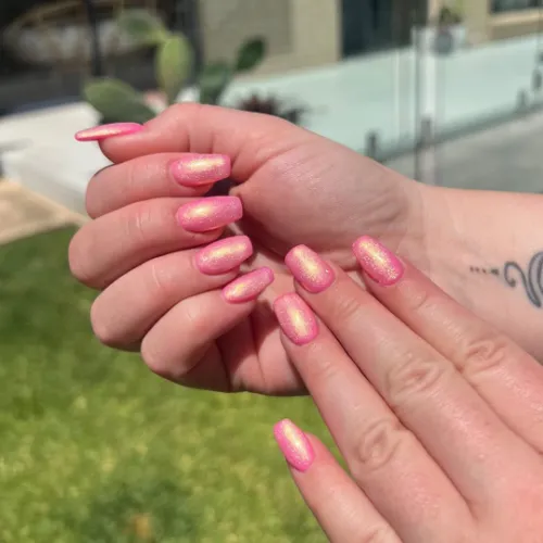 Pink Glitter Nail