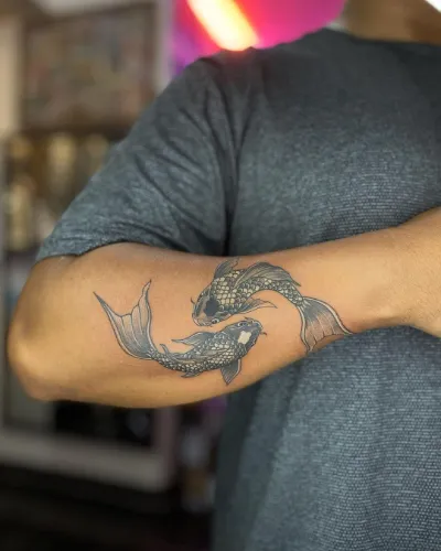 Fish Side Arm Tattoos For Men