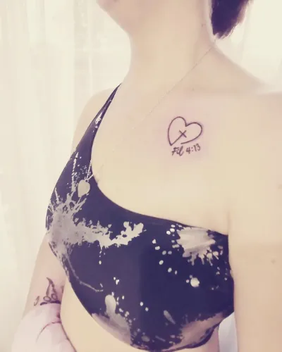 Flowers Breast Tattoo