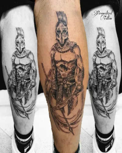 Gladiator Leg Tattoo For Men