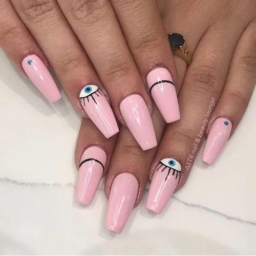 Glossy Shade Of Pink Nails