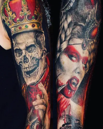 Goth King And Queen Tattoo