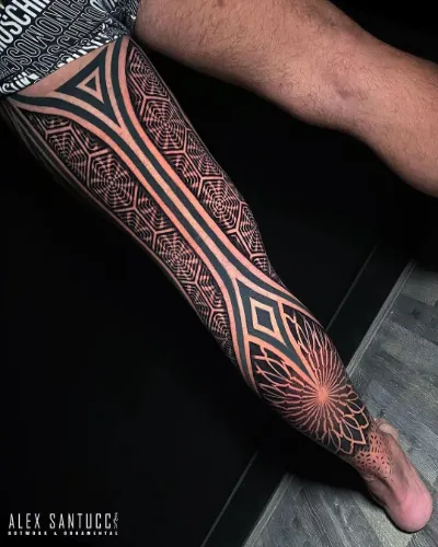 Tribal Leg Tattoo For Men