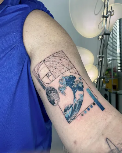 Kaleidoscopic Inner Arm Men's Tattoo