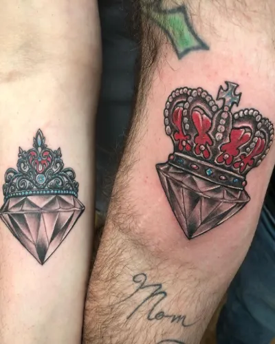 King And Queen Diamond Tattoo