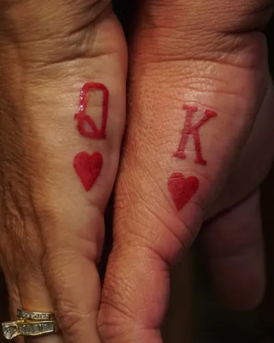 King Queen Finger tattoos