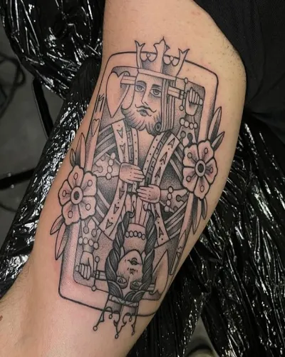 King and Queen Love Inverted Tattoo