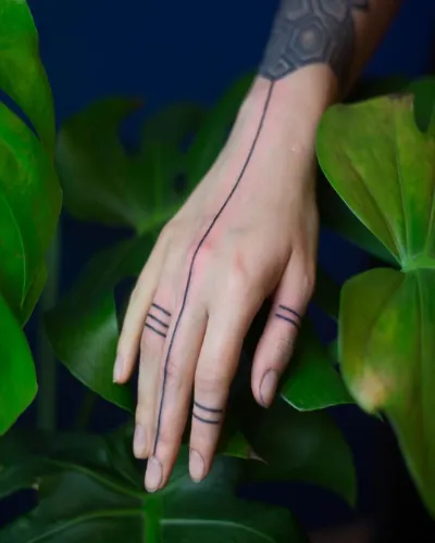 Linear Love Unique Finger Tattoos