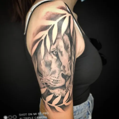 Lioness Classy Half Sleeve Tattoo Women