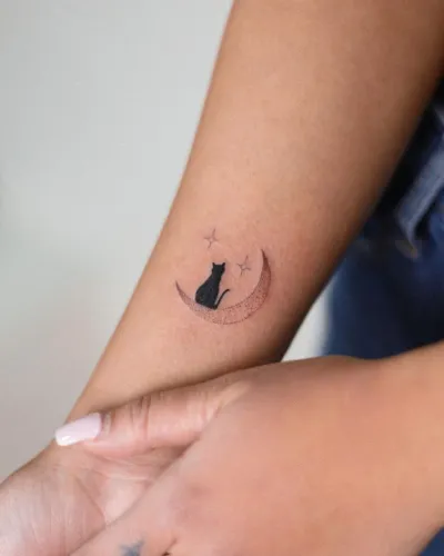 Moon Cute Hand Tattoo