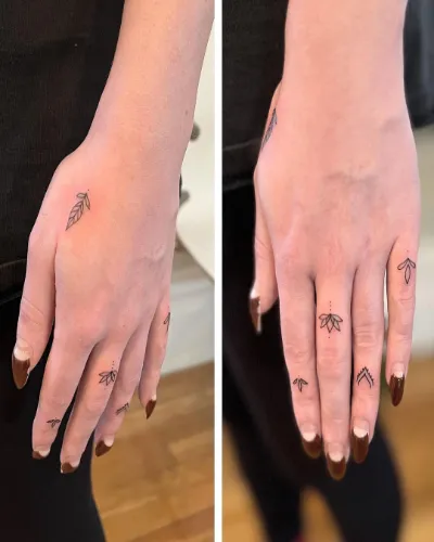 Lovely Lotus Finger Tattoo