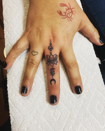 Middle Finger Small Tattoo For Hand