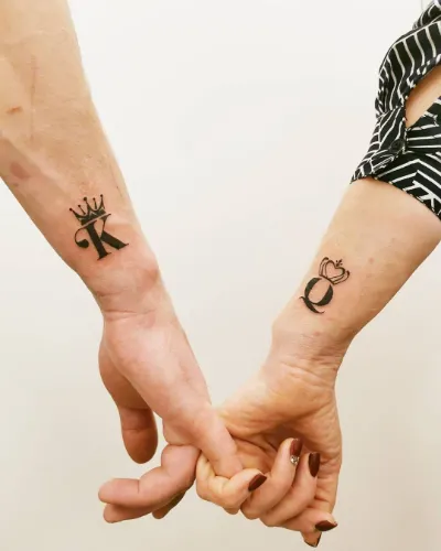 Minimalist King And Queen Tattoos