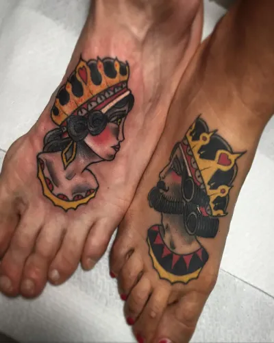 Modern King And Queen Tattoos
