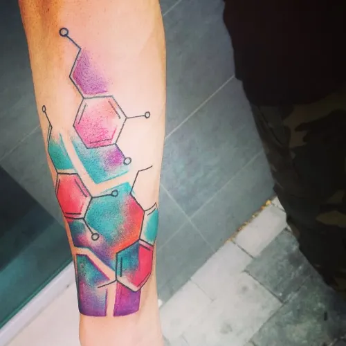 Molecules Half Sleeve Tattoo For Women