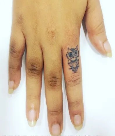 Owl Finger Tattoo