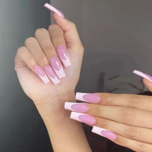 Light Pink Coffin Nails 