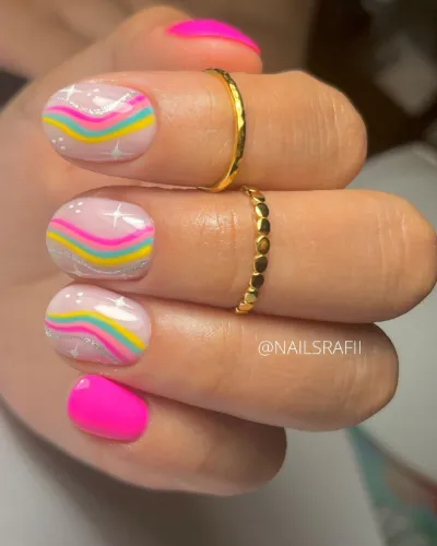 Rainbow Swivels Summer Nails