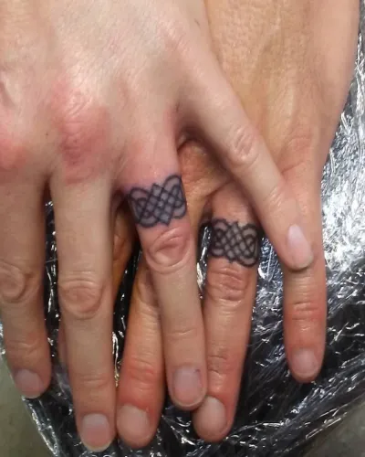 Ring Finger Couple Finger Tattoos