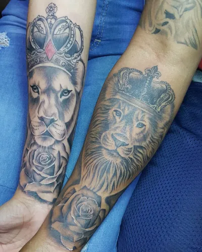 King Queen Tattoo For Couples