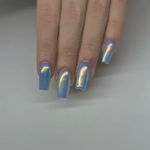 Sizzling Chrome Blue Nails