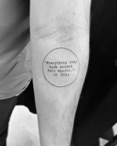 Small Meaningful Quote Tattoo On Forearm