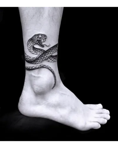 Snake Tattoo For Mens Ankle