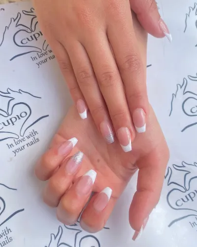 Sparkly French Summer Manicure Design