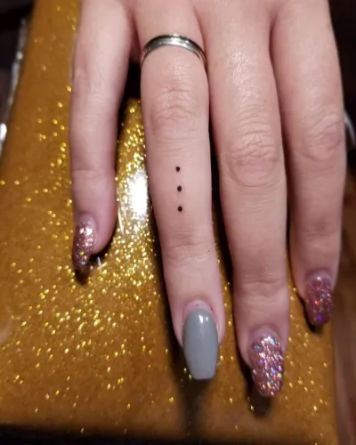 Three Dots Tiny Finger Tattoos