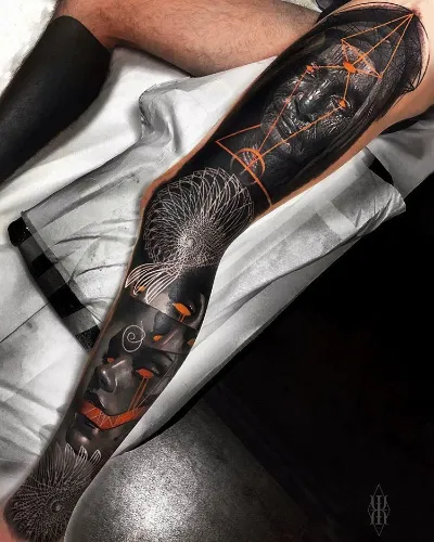 Leg Sleeve Tattoo For Male