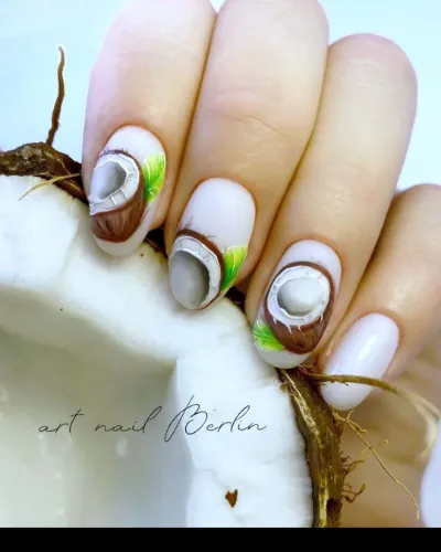 Tropical Vibes White Nails