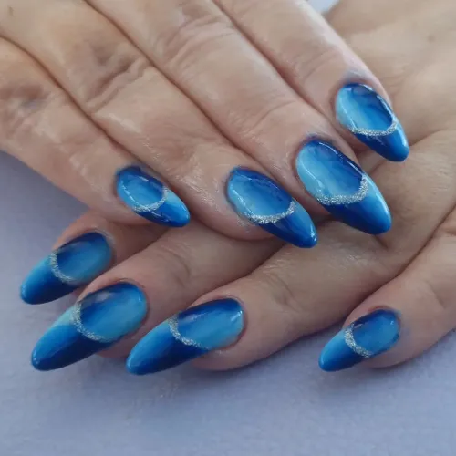 Two-Way Baby Blue Ombre Nails