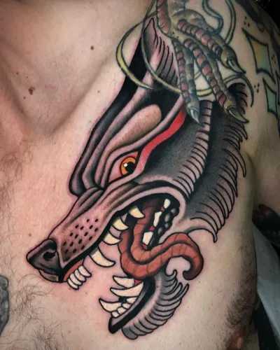 Wolf Chest Tattoo Ideas