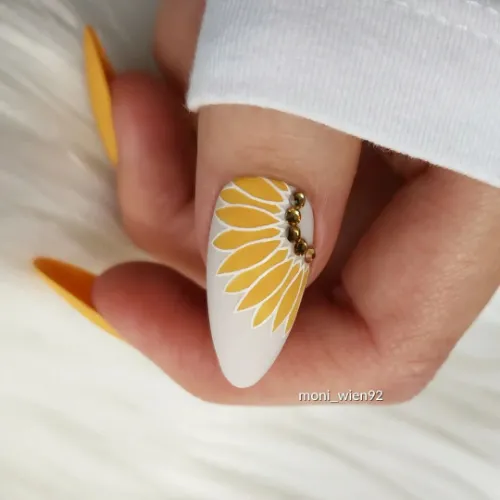 Yellow Petals Summer Nail Art