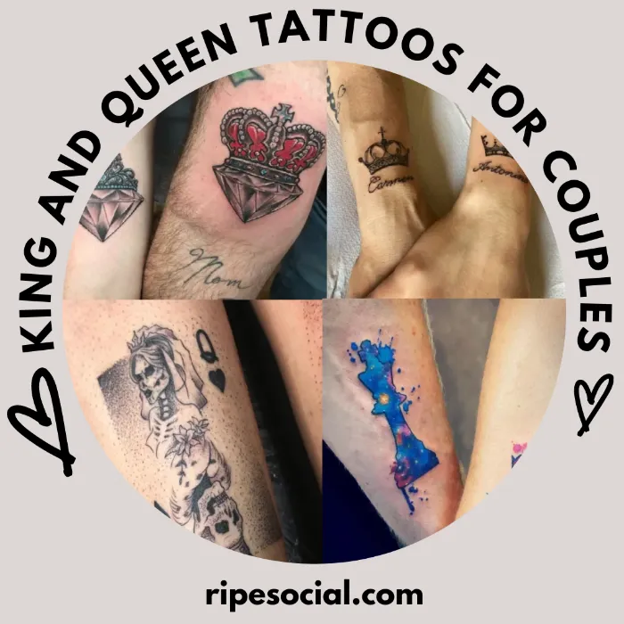 King and queen tattoo me and my husband got  Queen tattoo, Best couple  tattoos, Pattern tattoo