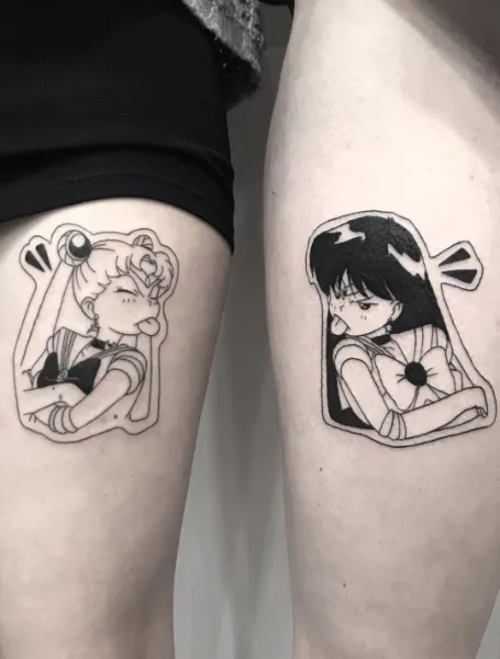 Above The Knee Sailor Moon Tattoo