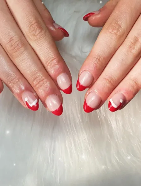 French Tip Christmas Nails