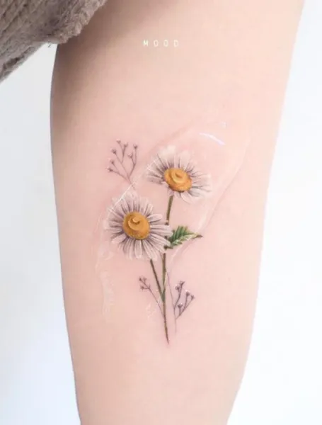 April Birth Flower Daisy Flower Tattoo