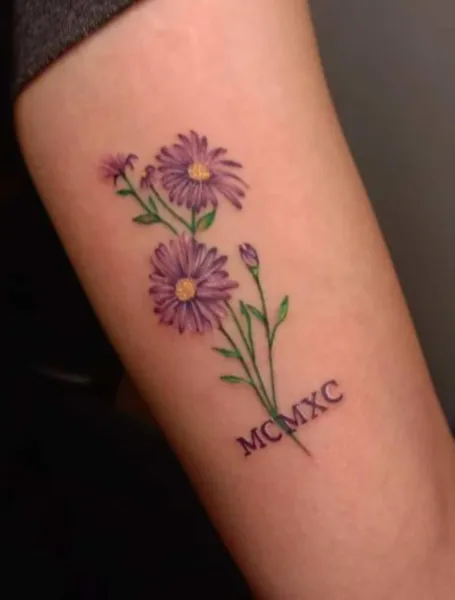 Birth Flower For September Aster Tattoo