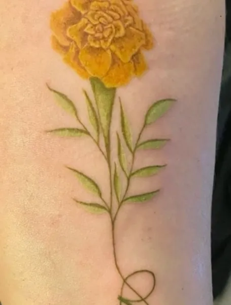 Marigold Tattoo With Name For October