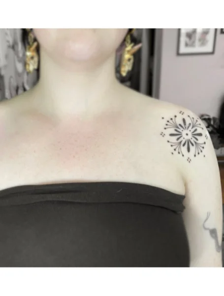 Black Bling Shoulder Tattoos